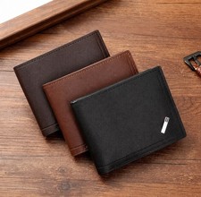 Slim Men s Leather Wallet RFID Blocking Bifol...