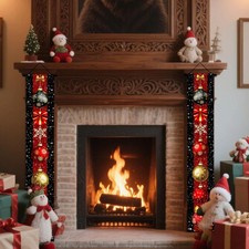 Merry Christmas Doors Banner Ball Porch Sign for Xmas Front Door with Multiple P