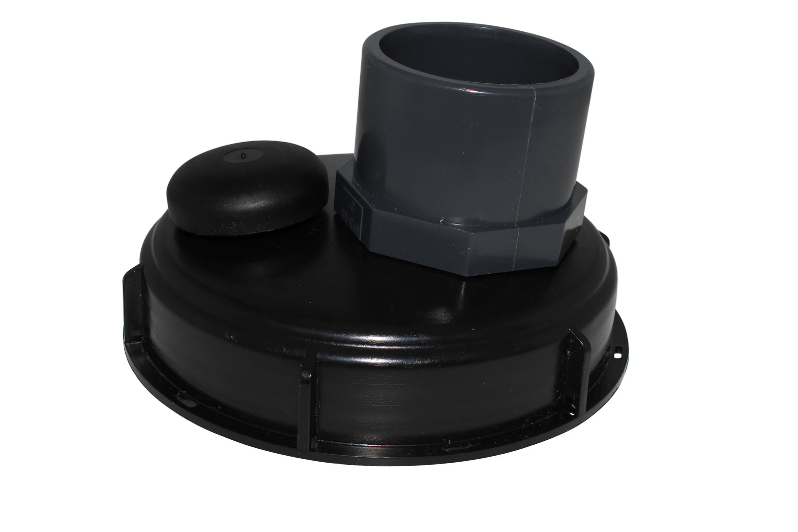 Couvercle 150 mm évent et prise droite PVC 63 75 pour regard de plomberie