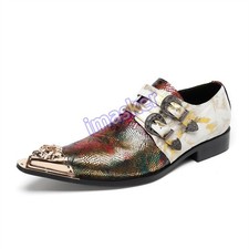 Chic Men's Casual Shoes New Rhinestone Fashion Pointy Toe Buckle Clubparty Shoes