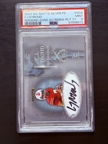 2023 Wild Card CJ Stroud Rookie RC Autograph ON CARD 1/1 PSA 9 Smoking Guns