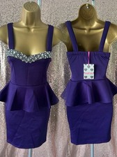 BOOHOO MOLLIE EMBELLISHED TOP PEPLUM DRESS  SIZE UK  6 - #29