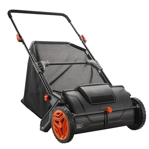 Lawn Sweeper Push Leaf Grass Collector 21" 3.5 Cu. Ft. Capacity Adjustable