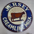 JERSEY CREAMLINE MILK 29 X 29 INCHES PORCELAIN ENAMEL SIGN