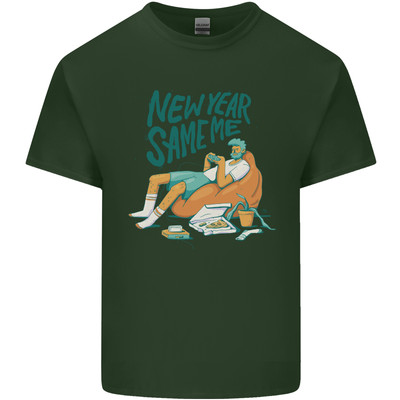 New Year Same Me Resolution Gaming Lazy Herren Baumwolle T-Shirt Tee Oberteil