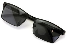 Men Large Wide Polarized Sunglasses Metal Frame with TR90 Temple 152MM Black