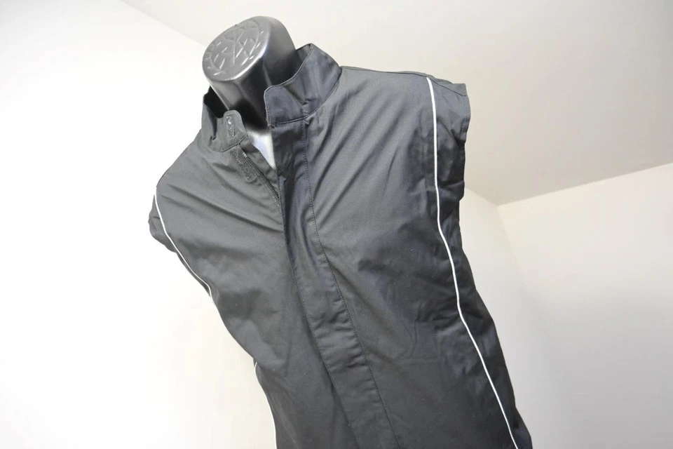 Galway Bay Golf Windbreaker Vest Jacket Full Zip Black Mens Size Medium - Image 2 of 4