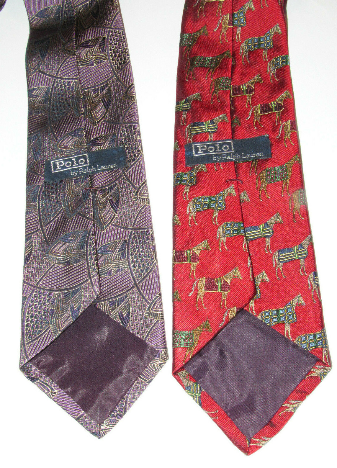 2 VINTAGE RALPH LAUREN POLO SILK TIES! HORSE & DESIGN… - Gem