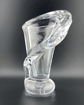 Vintage VANNES le CHATEL Crystal Vase Art Glass Made in FRANCE - 7  Tall