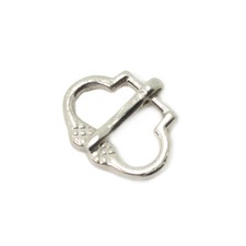 Fibbia medievale per cintura cinghie fino a 20 mm ottone argentato rievocazione