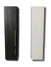 MOBILE BAGNO PENSILE COLONNA ARMADIO130CM - MENSOLE BIANCO LUCIDO O NERO WENGHE'