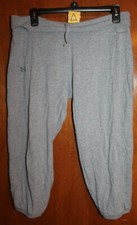 UNDER ARMOUR Ladies' Medium KNIT PANTS gray Charged Cotton ; semi-fitted euc