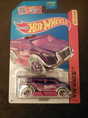 Hot Wheels #174 HW Race Speedbox Purple Varia Glow in Dark Wheels, 2015, Ages 3+