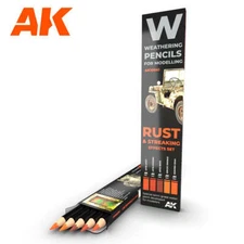 AK Interactive AK10041 Weathering Pencils Rust & Streaking Effects Set - US