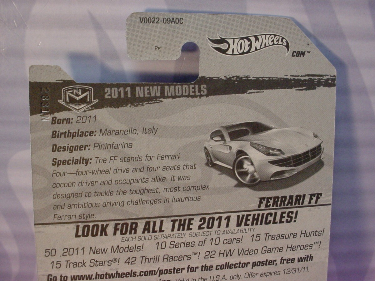 htf 2011 Hot Wheels FERRARI FF #45 NM☆ pearl gray; pr5☆New