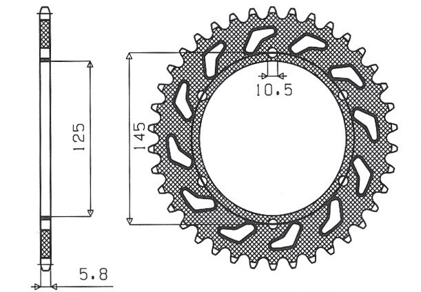Pignon arrière JTR855.48 Yamaha XJ 600 en acier carbone ultra-précis traité thermiquement