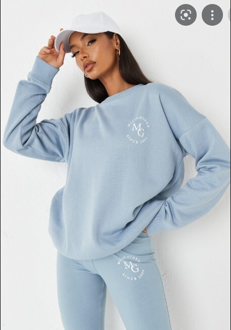 NEW UK18 Sweatshirt Blue fleece Blue Missguided Oversized UK