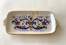 Italy Ceramic Nova Deruta Rectangular 11x5 Serving Platter Dish Ricco Design NEW