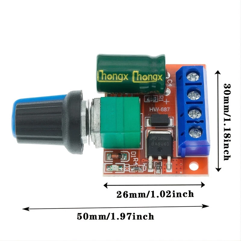 DC Motor PWM Speed Controller DC 5V-35V 5A Speed Adjustable Switch Module - Image 4 of 4