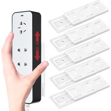 6 PCS Adhesive Punch Free Socket Holder, Wall Mount Power Strip Holder Surge ...