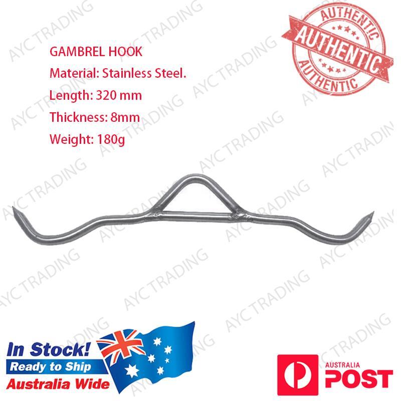 Butchers 13" Heavy Duty Gambrel Hook 320mm x 8mm Stainless Butcher