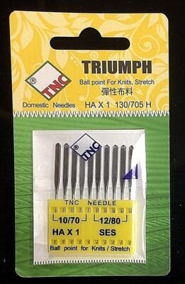 ''TNC'' Sewing Machine Needles Universal  130/705H (HAx1)  Jersey Knits  10/Pack