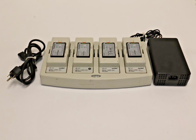 Symbol 4-Slot Battery Charger 20-33569-01R w/ 4 Batteries 82-127912-01 Rev C