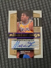 2004-05 MAGIC JOHNSON SP GAME USED AUTO GOLD ALL-STAR SIGS INSERT #10/12! UD HOF