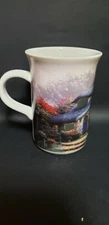 Thomas Kinkaid  Lilac Cottage Ceramic Heat Activated Coffee Tea Cup  Mug