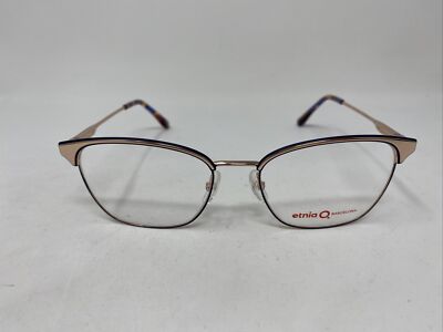 ETNIA BARCELONA FLORDAND PGBK ROSE GOLD BLUE 53/17/137 FLEX HINGE EYEGLASS &N49