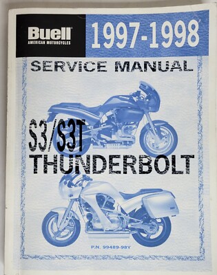 Buell Official Factory 1997-1998 Thunderbolt S3/S3T Service Manual 99489-98Y