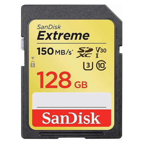New Sandisk Extreme 128GB SDXC SDHC SD Flash Card UHS-1 CL10 150MBs SDSDXV5-128G - Picture 1 of 10