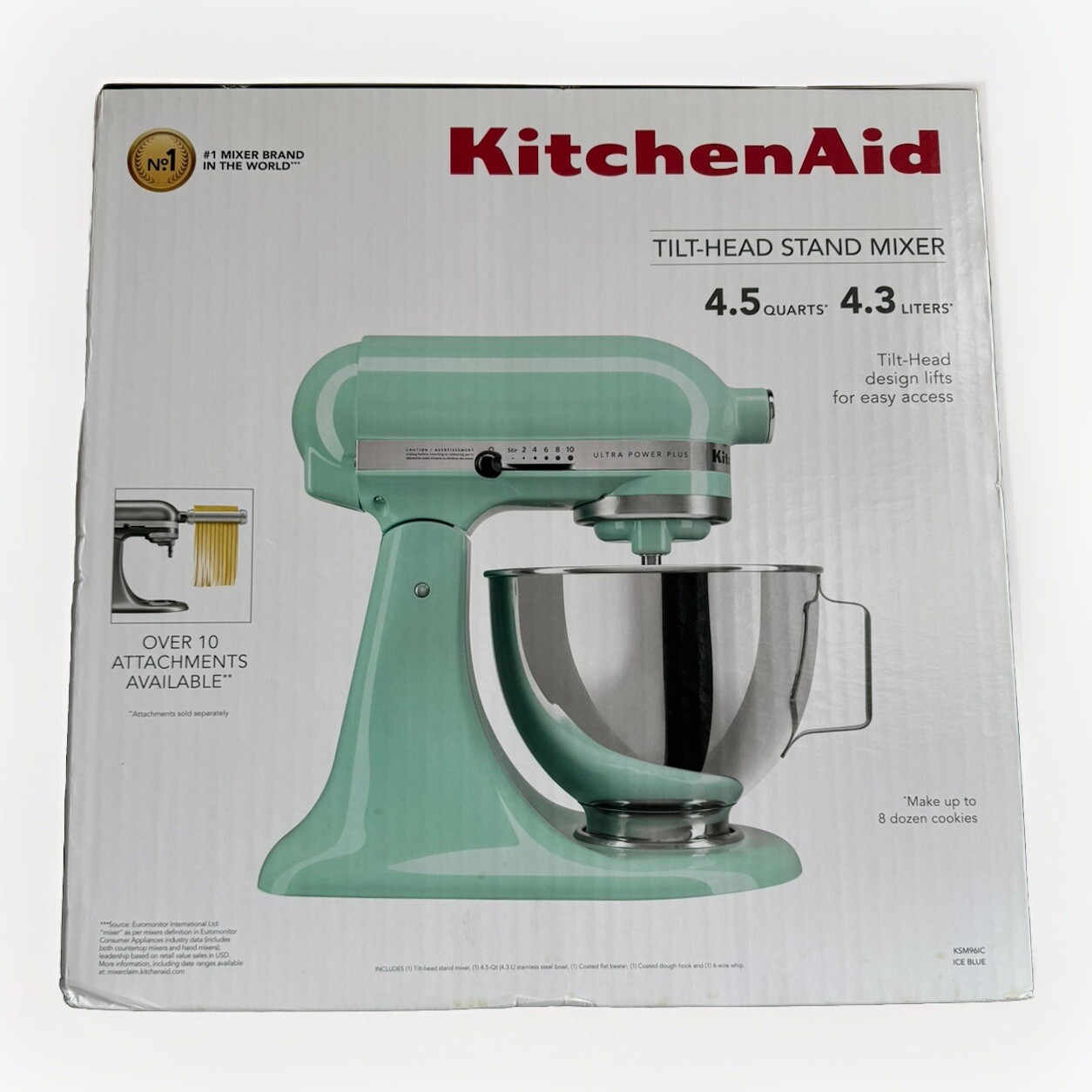 KitchenAid Ultra Power Plus Series KSM96IC 4.5qt Tilt-Head Stand Mixer Ice Blue