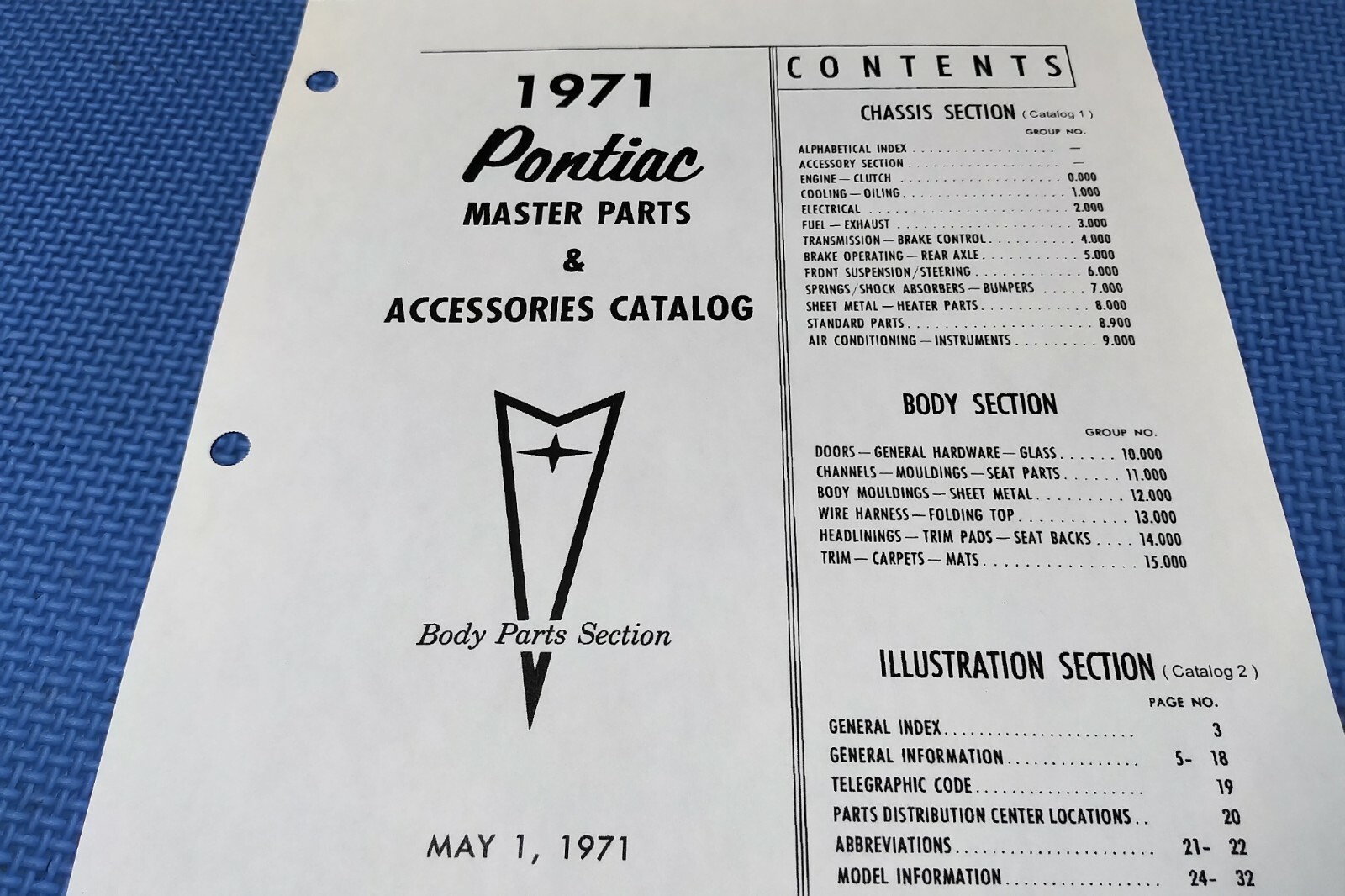 PONTIAC MASTER PARTS CATALOG 60's 1971 GTO LeMans Tempest Firebird eBay