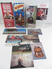 TRAIN Postcards, Brochure Marietta OH Harmar Station, Choo Choo Barn, OH Central