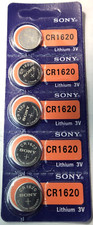 5PK CR1620 SONY 3V LITHIUM GREAT EXP 2034 DL2016 ECR2016 FREE SHIP