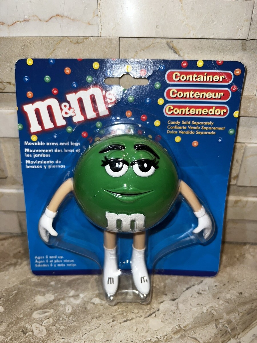 Green M&Ms plastic character candy 5” container