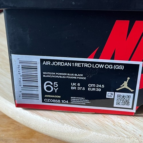 Jordan 1 Retro Low OG UNC Dark Powder Blue Men’s Size 6.5Y Brand New DS - Picture 10 of 10