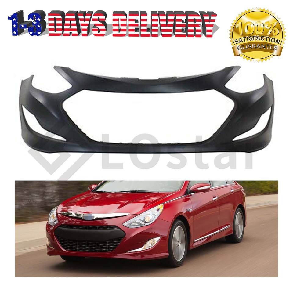 LOSTAR Front Bumper Cover – For 2011-2015 Hyundai Sonata, Without Park Assist Sensor Holes, Black, 865114R000, LSOT002415