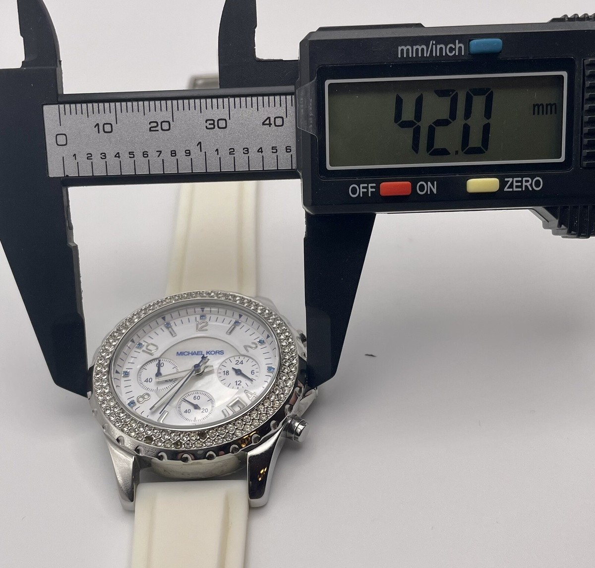 Michael Kors diamond framed watch. Michael Kors Catelyn Womens Watch, Pave Crystals, Two-Tone  main image 3