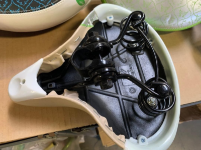 Custom Bicycle Seat Tri-Tone Cruiser City Tricycle Bike CREAM/SILVER/PINK