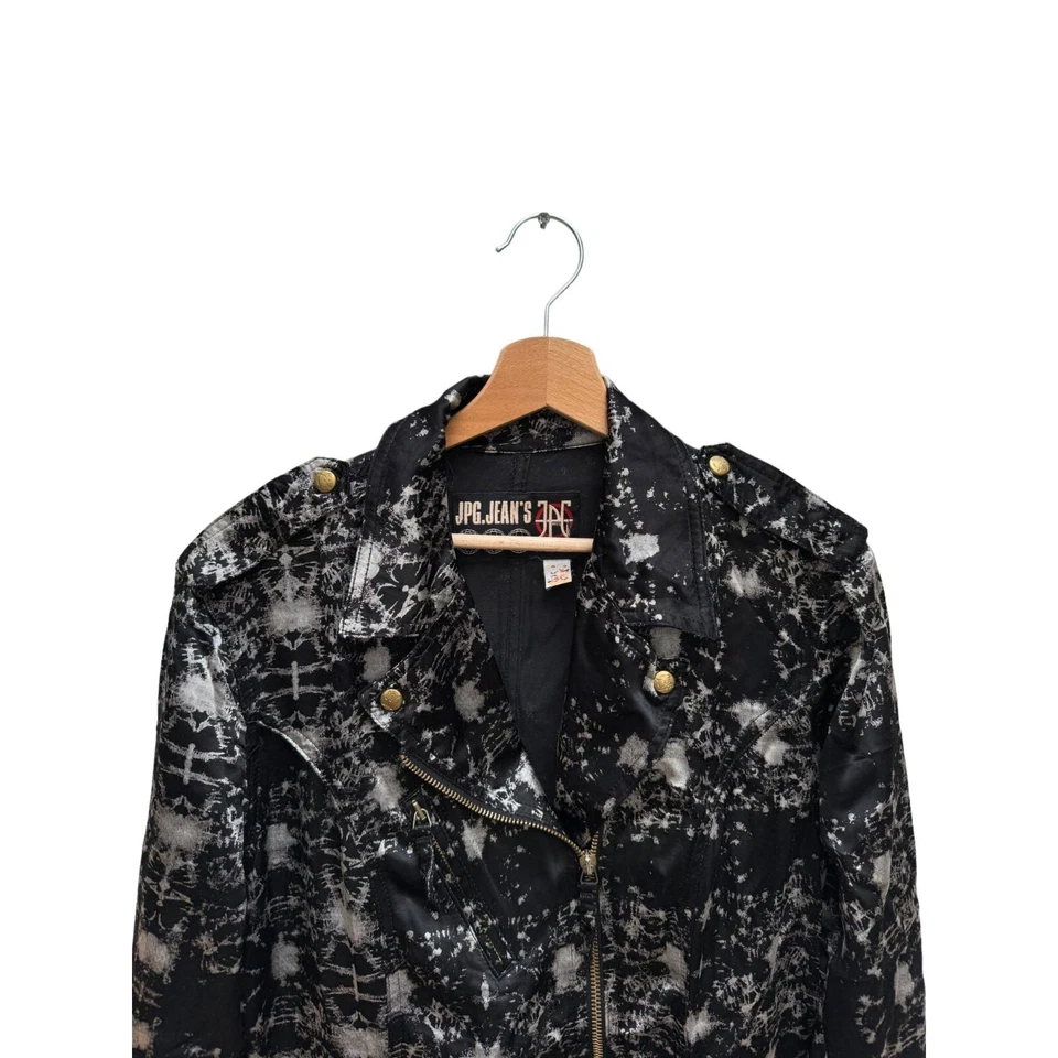 Chaqueta motera Jean Paul Gaultier vintage negra talla 48 se adapta a mujeres M hombres S Unis Foto 2 de 4