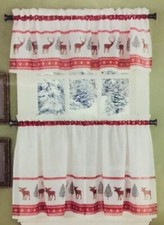 Lorraine Home Fashions 60" x 36" Northern Holiday Tier Christmas Curtains New