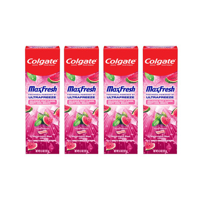 Colgate MaxFresh UltraFreeze Toothpaste, Watermelon & Mint, 4.5oz (pack of 4)