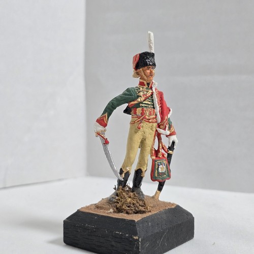 French Hussar Napoleonic Vintage Statue Figure Model Soldier Metal 2.75" Cavalry