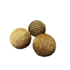  Decorative Twine Wickerball Rattan Balls Size 3pc Table Decoration