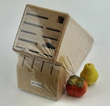 Wusthof 15 Slot Hole Knife Natural Wood Storage Block #2265-100 NEW Sealed