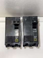 Square D QOB220 Miniature Circuit Breaker  20 Amp 2 Pole 240 Vac Lot Of 2 *USED*