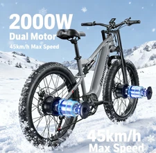 Off-Road E-Bike 26" 2000W  Electric Bike 48V 17.5Ah Fatbike Hydraulic Brakes New