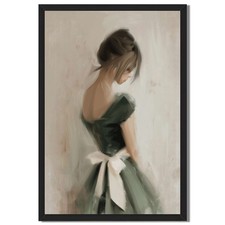 Vintage Woman Portrait Framed Canvas Print Wall Art Decor
